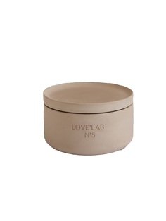 Ароматическая свеча LOVELAB №5 в подсвечнике из бетона с крышкой SHBEZH512 бежевая