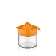 Соковыжималка стеклянная ручная с пластиковой крышкой Qluх C-00135 300 мл оранжевый Qlux