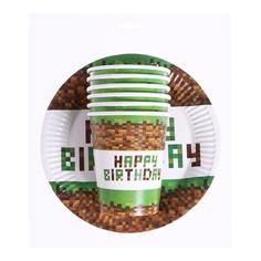 Набор бумажной посуды Happy birthday!, 6 тарелок, 6 стаканов Страна Карнавалия