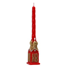 Свеча фигурная малая "Пасхальный храм", 4,5х24,5 см, 115 гр No Brand
