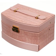 Шкатулка-кейс для украшений и косметики, полимер, 21,5х15х13 см см, розовая, Y4-5320-2 Фирма Воронежспецстрой ООО