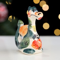 Сувенир новогодний Дракон Лира. 2024, гжель, цветной No Brand