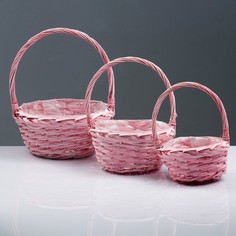 Набор корзин Плетенка, 3 шт, 30?13/34 см, 25?11/31 см, 20?9/25 см, ива No Brand