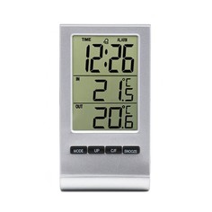 Часы настольные электронные с метеостанцией, календарём и будильником, 5.7 х 10.6 см No Brand