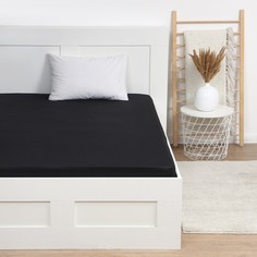 Простыня на резинке Jet black 180*200*25 см, 100% хлопок, мако-сатин, 114г/м2 Этель