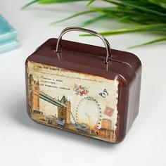 Шкатулка металл чемодан Мост 3,5х7,7х5,5 см No Brand