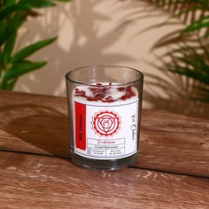 Свеча соевая 7 чакр с кристаллами, 200 гр, Муладхара No Brand