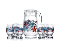 Кувшин+6стак. PSB96725BD Pasabahce "Tropic" 1,3л 7пр. стекло с крыш.(х2) No Brand