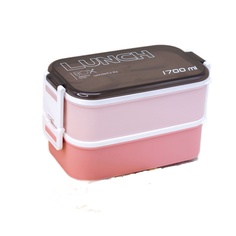 Ланчбокс "New style", pink (ложка+вилка) No Brand