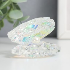 Сувенир стекло Ракушка с жемчужиной перламутр 6,5х5х5 см No Brand