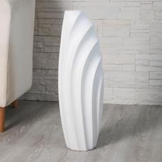 Ваза керамика напольная Волны 7х58 см, белый No Brand
