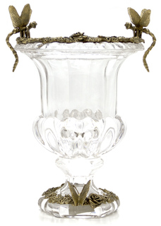 Ваза со стрекозами 24x21x32см Glasar 31G1748/HGL317/GLASS ГЛАСАР