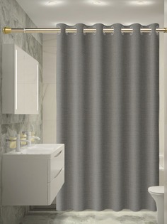 Штора для ванной Home Shop&Store, на люверсах, серый, 180*200