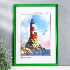 Фоторамка пластик "Палитра" 21х30 см, зеленый металлик No Brand