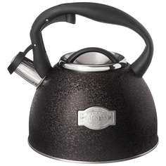 Чайник agness 907-256 со свистком 2.5л c шильдиком black индукц капс. дно