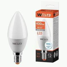 Лампа светодиодная WOLTA, E14, 5W, 4000K, "Свеча", арт. 779155 - (10 шт.)