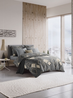 Комплект постельного белья, Guten Morgen, Rhomb, 1.5 спальный с нав. 70х70 см, Поплин