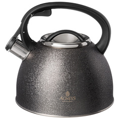Чайник agness 907-253 со свистком 2.5 л grey индукционное дно