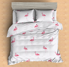 Постельное бельё Amore Mio Мако-сатин Flamingo W Микрофибра 1,5 спальное