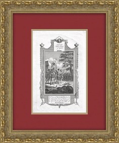 Победа "Алой Розы" в битве за английский трон, антикварная гравюра 1745 года No Brand