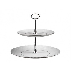 Этажерка Cmielow Sofia Отводка платина двухъярусная фарфоровая