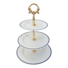 Этажерка Thun 1794 Opal Голубые пластинки трехъярусная дерево