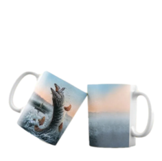 Кружка синяя CoolPodarok Рыбак и щука