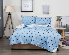 Комплект постельного белья Sofi de Marko Дарси семейный с одеялом голубой