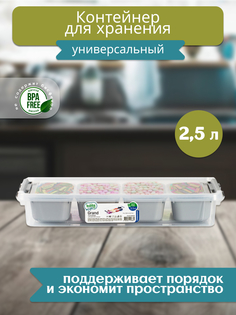 Контейнер для хранения HOBBY LIFE GRAND серый 4 секции