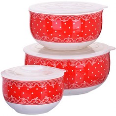 Набор из 3-х мисок Loraine с крышками