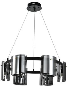 Люстра Zortes Rony ZRS.1209.06 6 ламп G9 подвесная светодиодная в стиле модерн черный No Brand