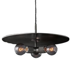 Люстра Rh Utilitaire Disk Triple Pendant Black Imperium Loft