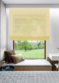 Римская штора Basicos веревочный механизм; цвет: желтый, 70x160 см Эскар