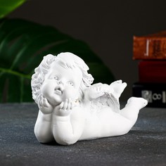 Фигура "Задумчивый ангел" белый, 17x9,5x10см Хорошие сувениры