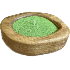 Насыпная свеча в гранулах деревянный подсвечник зеленый воск Candle Magic