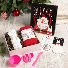 Подарочный набор новогодний "Merry x-mas" полотенце и аксессуары Этель