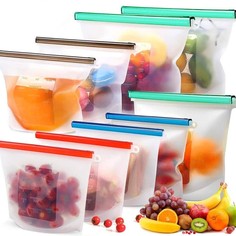 Силиконовый герметичный пакет-контейнер для хранения продуктов, 1 л, цвет микс No Brand