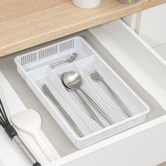 Лоток для столовых приборов Darel plastic, цвет мрамор No Brand