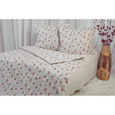 Наволочки 70х70 полулён (2 шт) на клапане Роза Ивановотекстиль