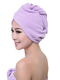 Махровое полотенце-тюрбан для сушки волос (Цвет: Фуксия ) Markethot