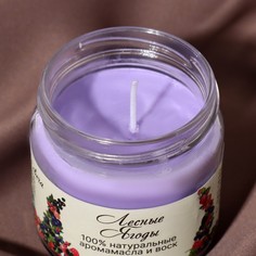 Натуральная эко свеча из пальмового воска, "Лесные ягоды", сиреневая, 7х7,5 см, 14 ч Богатство Аромата