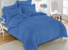 Комплект постельного белья Павлина Luxury евро (М287) Синий Pavlina