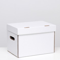 Коробка для хранения "А4", белая, 32,5 x 23,5 x 23,5 ДоброСтрой