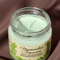 Натуральная эко свеча из пальмового воска, "Экзотический бергамот", зелёная, 7х7,5 см, 14 Богатство Аромата