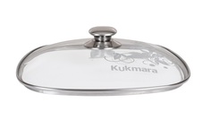 Крышка для сковороды и кастрюли стеклянная квадратная 26 см No Brand