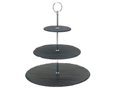 Подставка для пирожных, фруктов, канапе МАГИЯ КАМНЯ, 30/22/12.5 см, сланец Koopman International