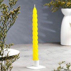 Свеча витая, 2,3х 24,5 см, 5 ч, 50 г, жёлтая Омский Свечной