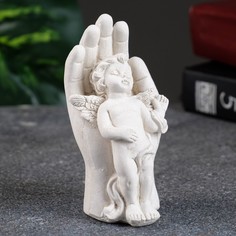 Статуэтка "Ангел на ладони" состаренный, 10х5х4см No Brand