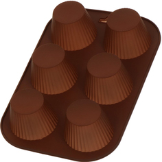 Форма для запекания силикон 17.5х25.5 см 6 кексов шоколад Daniks Savory Y4-4965