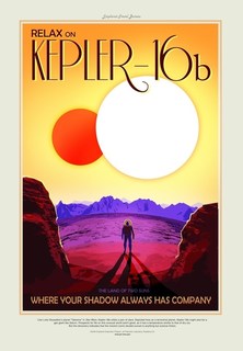 Постер НАСА Космические путешествия Кеплер16Б (NASA Space Travel Posters, Kepler 16b) A4 No Brand